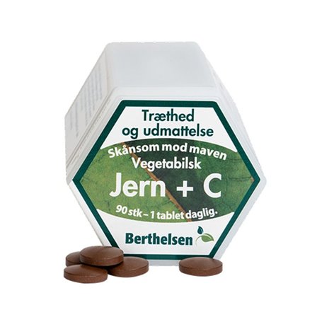 Berthelsen Berthelsen Naturlig Jern 90 tabl., Helse & Madvarer, Mineraler, Jern