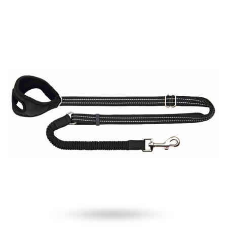 Elastiskt joggingkoppel - Svart - Textilkoppel, Rullkoppel, Draglinor, Läderkoppel, Långlinor, Flexikoppel på Doggie.se