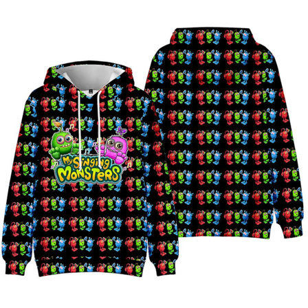 5-10 år Børn Drenge Piger My Singing Monsters Hoodies Hættetrøjer Langærmede Pullover Tops Gaver D 7-8 Years