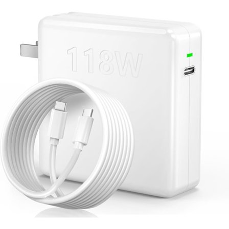 118W Mac Book-lader Kompatibel med MacBook Pro/Air, M1 M2 M3 M4 M5, iPad Pro, Samsung Galaxy, Telefoner og Alle Type-C-enheter og Mer, Inkluderer USB 