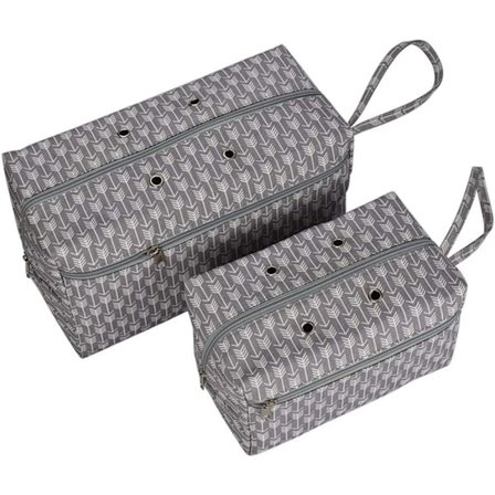 Neulevarastolaukku tekstiililangoille, 2 kappaletta taitettavaa neulepuikkoa