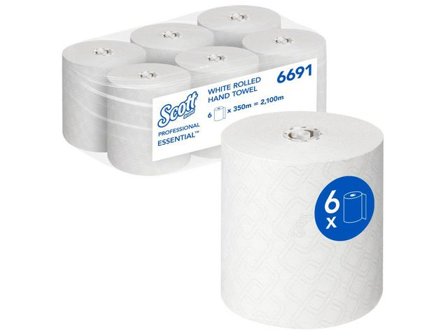 SCOTT Pappershandduk 6691 1-lagers 350m vit - Lyreco - Städ och hygien - Toalettpapper och torkpapper - Industritork