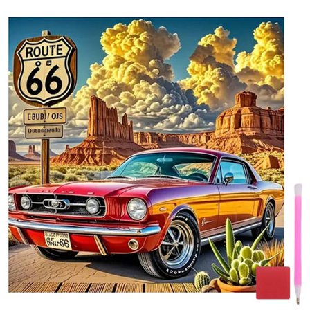 Diamond Art Kits til voksne, Bil 5D Diamond Painting Kits til begyndere DIY Gem Art Fuld Drill Diamond Dots Crystal Craft Kits til 