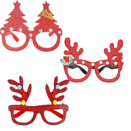Julebriller Rammer xmas Fest Foto rekvisita Kle deg ut stil 3
