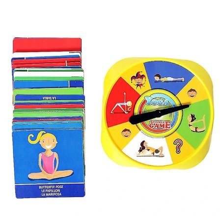 Yoga Spinner Game for Kids and Parents, Interactive Exercise Cards for Early Development and Physical Stimulation, 54 Pose Cards