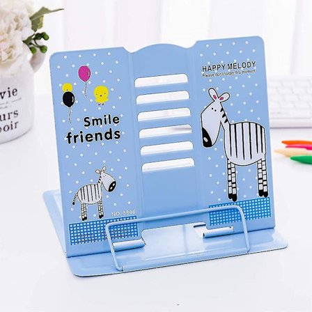 Børne sammenklappelig bogstand Metal bog holder Bærbar Ipad læsning staffeli magasin