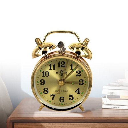 New Vintage Metal Table Clock Gold Home Mechanical Alarm Clock Manual Wind Up