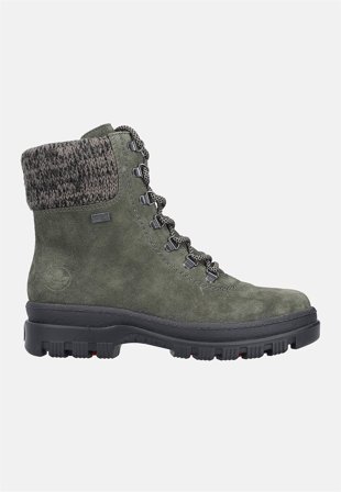 Rieker - Skinnkänga med infällbara broddar - khakigrön - för damer - 41 - Cellbes