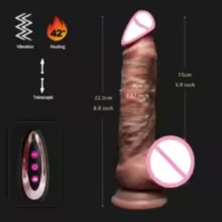 Realistisk Penis Vibrator Dildo Teleskopisk Massager Fjärrkontroll Kvinnlig Onani Stor Kuk Anal 18 Sexleksaker för Vuxna