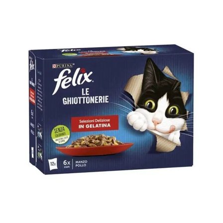 Purina Felix Le Ghiottonerie Selezioni Gusto Manzo/Pollo Cibo