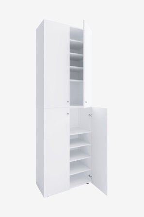 VCM - Vcm Kenkäkaappi Lona 2Xl 10-lokeroinen saranaovilla varustettu kenkäkaappi. - Valkoinen - Kenkäkaapit - - Homeroom