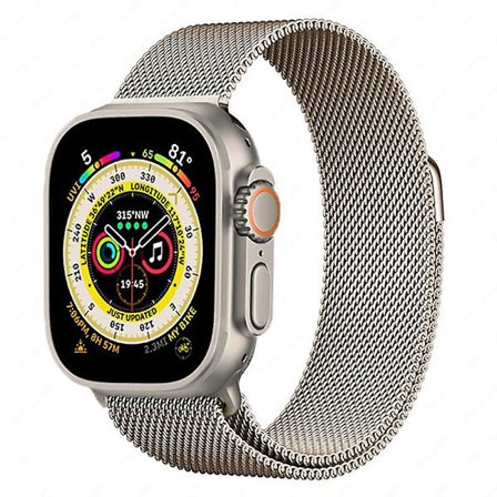 Metallrem för Apple Watch 8 7 45 mm 41 mm Ultra 49 mm Andningsbart Milanese-ersättningsband för Iwatch 6 5 4 3 2 Se 44 ​​mm 42 mm 40 mm