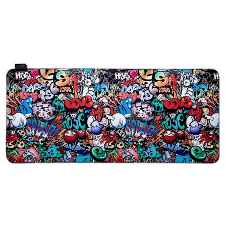 Musemåtte med RGB-belysning - Graffiti