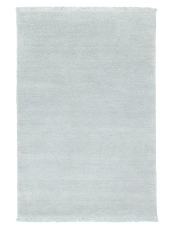 Tapis De Laine Handloom Fringes Bleu Poudré Petit
