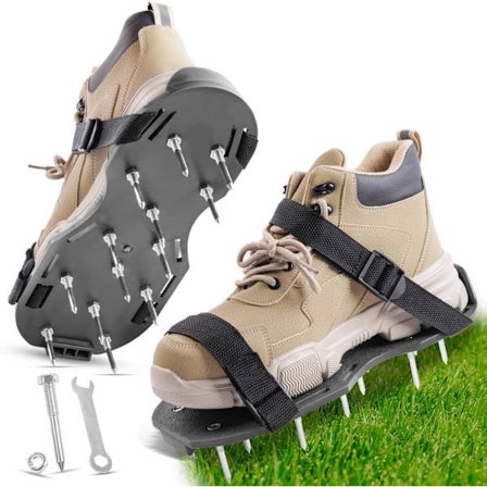 Plænelufter Sko - Pigsko til at lufte plænen - Sort