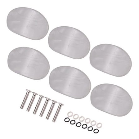 6 stk. hvide perle guitar stemmeskruer knapper stemmemekanikker premium stemmeskrue knap hætte