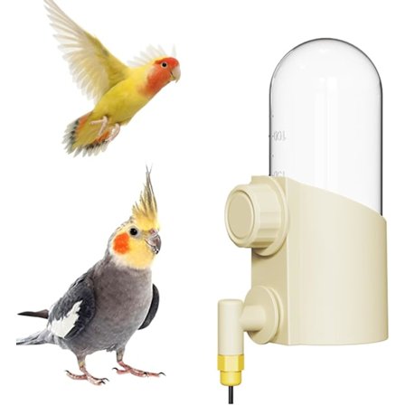 Automatisk vanddispenser til papegøjer, 250 ml burmonteret flaske med drypfri tud til små fugle som undulater og dværgpapegøjer, for nem