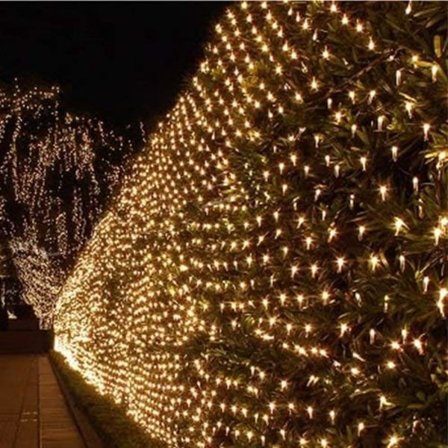 LED Lyslenke 3x3m 320 LED Nettlys 8 Moduser Gardinlys med Plugg for Bryllupsfest