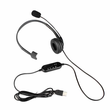 Melua vaimentavat kuulokkeet ENC-tekniikalla, langalliset kuulokkeet mikrofonilla selkeää keskustelua ja taustamelun vähentämistä varten, USB-