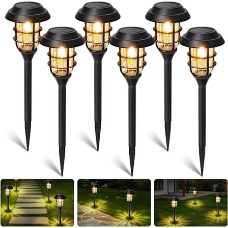 6 stk. Udendørs Have Solcellelamper, Udendørs Solcellelamper, IP65 Vand