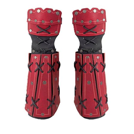 2 st medeltida samurajläder rustning armguard bågskytte armvakt riddare vante handledsskydd steampunk långa handskar vambraces(röd)
