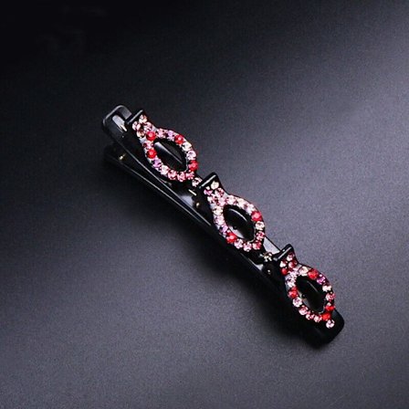 1 stk. Glitrende krystallstein flettet hårklips, dobbel pannelugg