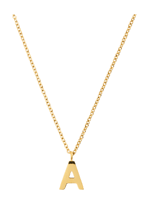 Mockberg Petite Plain Letter A Gold Necklace Smycken & klockor Dam Guld ONESIZE