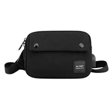 En-axel liten ryggsäck bröstväska Oxford-tyg diagonalt svart