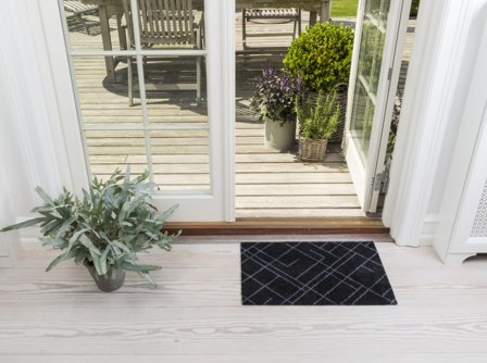 Tica Copenhagen Dørmatte Lines Svart-Grå 40x60