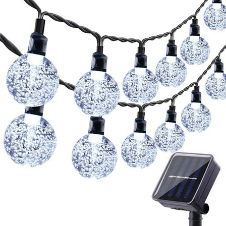 Solcellslingor utomhus, 30ft 50 LED Globe String Lights