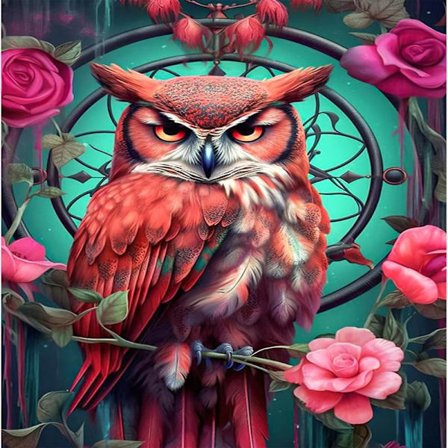 DIY 5D Diamantmaleri ugle 30 x 40 cm (Stil 11)