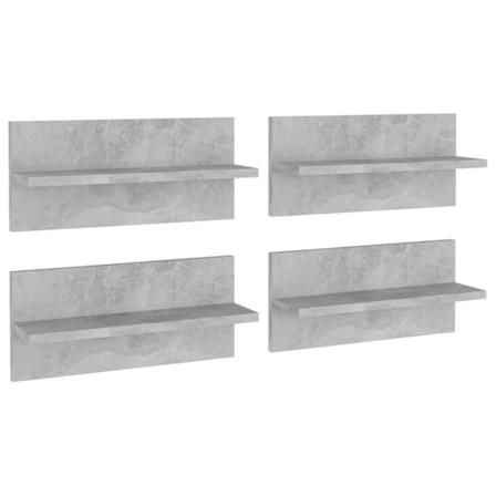 Vidaxl Vägghyllor 4 St Betonggrå 40x11,5x18 Cm Konstruerat Trä Grå