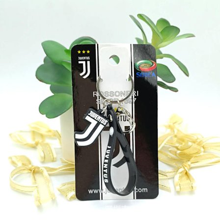 Gos- Fotbollsfans PVC Nyckelring C spänne rep Ball mark fläkt nyckelring Juventus