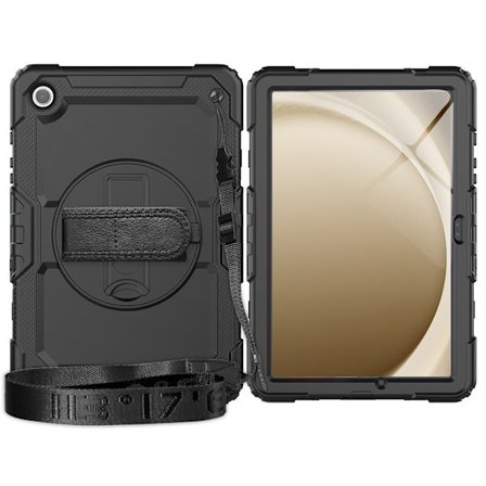 Svart Silikon Handrem Skyddsfodral Kompatibelt med Samsung Galaxy Tab S6 Lite 10.4 Tum (2020/2022/2024)