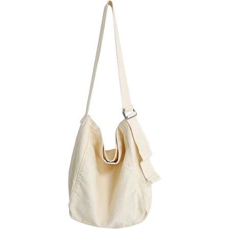 (Vit) 1 st canvas messenger bag för män och kvinnor, avslappnad axelväska, handväska, budväska, enkel