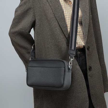 Crossbody-veske for kvinner Klassisk skulderveske med bred reim Crossbody-veske med glidelås