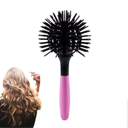 3D Bomb Krøllejernskam, 360° Rund Stylingkam, Salonkvalitet Rund Krøllejernskam, Egnet til Våd og Tør Anvendelse