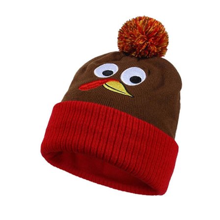 Strikkede Thanksgiving-kalkunhatte til kostumefest og sjov ferie Strikkede huer Tegneserie Kalkun til Thanksgiving-fest