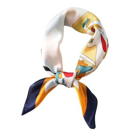 Fyrkantig silkesscarf med unikt mönster för damturban