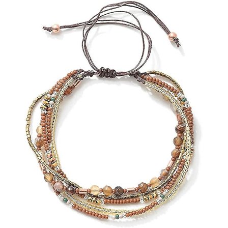 Handgjord justerbar wrap-armband bohemisk snörflätad pärlor fotlänk presenter till kvinnor flickor