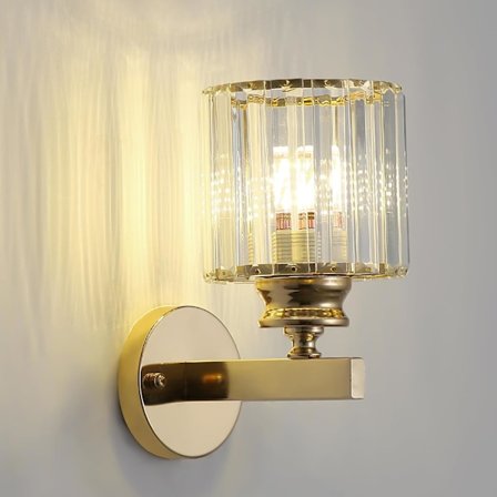 Modern Kristall Vägglampa, Guld Kristall Vägglampa E27, För Sovrum, Säng, Hall