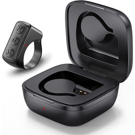 En sort Tiktok fjernbetjening ringfinger scroller fjernbetjening