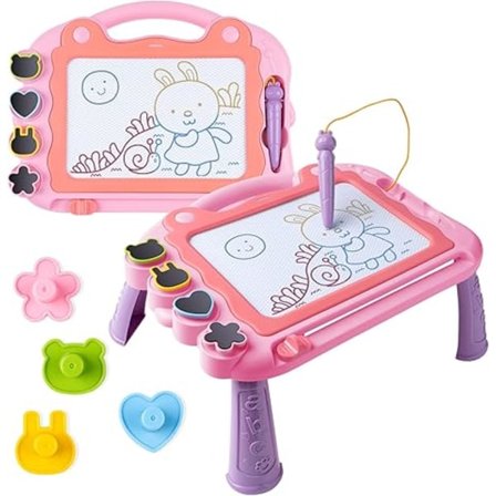 Leker for småbarn 2 3 4 år gamle jenter, magnetisk tegnebrett skisse kladd alder 2-5 baby, slettbart kladdetavle for barn, pedagogisk L