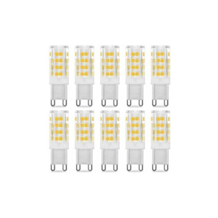 10-pakning G9 LED-pærer 5W (40W tilsvarende), varmhvit 3000K, 220-240V, 360° strålevinkel
