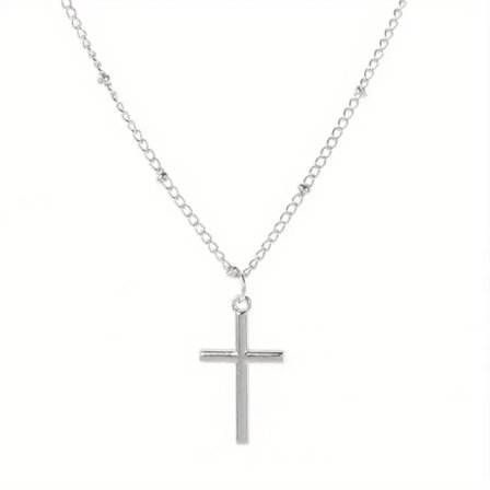 Halskæde - Kors - Sølv - 40 cm halskæde