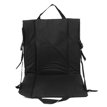 Svart sammenleggbar pute Strandstol Bærbar lett stadionpute Utendørs campingutstyr