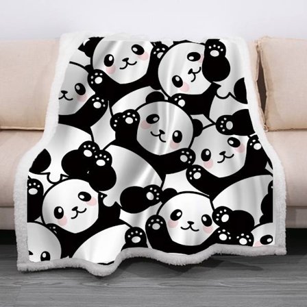 Pandafilt 60"X50" Söt filt, Supermjuk filt Överkast, Lätt