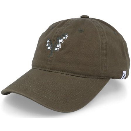 Wei - Grün unconstructed Cap - Lily Of The Valley Washed Cotton Olive Mom Cap @ Hatstore