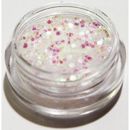 1st Hexagon glitter vit rainbow