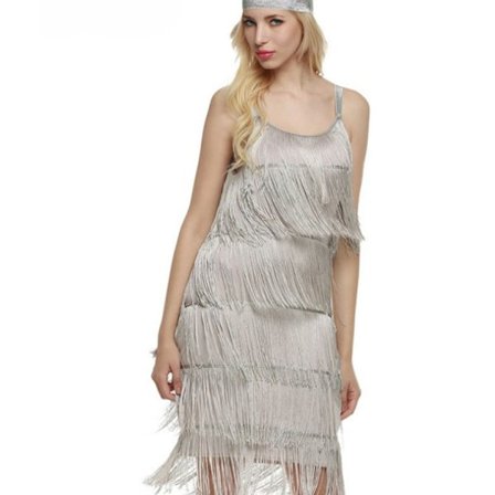 Great Gatsby Flapper Kjole 1920'er Fest Vintage Kvaster Dame Frynsekjoler